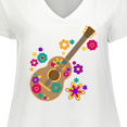 thumbnail image 4 of Inktastic Acoustic Guitar with Colorful Flowers Women's Plus Size V-Neck T-Shirt, 4 of 5