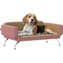XgoodX Dog Sofa Bed, Cat Couch for Small, Medium & Large Dogs, Pet Sofa with Adjustable Armrest & Backrest, Non-Slip Food Pads, Pink