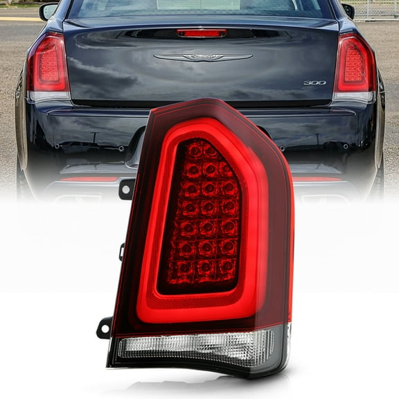 For 2015-2023 Chrysler 300 Black Trim Full LED Tail Light Brake Lamp - Passenger