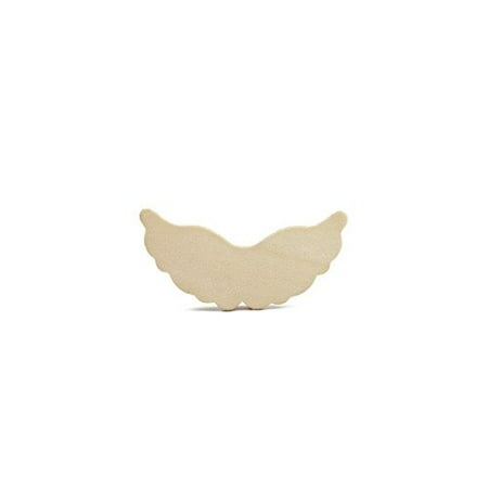Shape Cut Out - 10 Pc 4 Inch Wide Wood Angel Wing Cut Out Shapes, Scalloped Wood Wings by My Craft Supplies