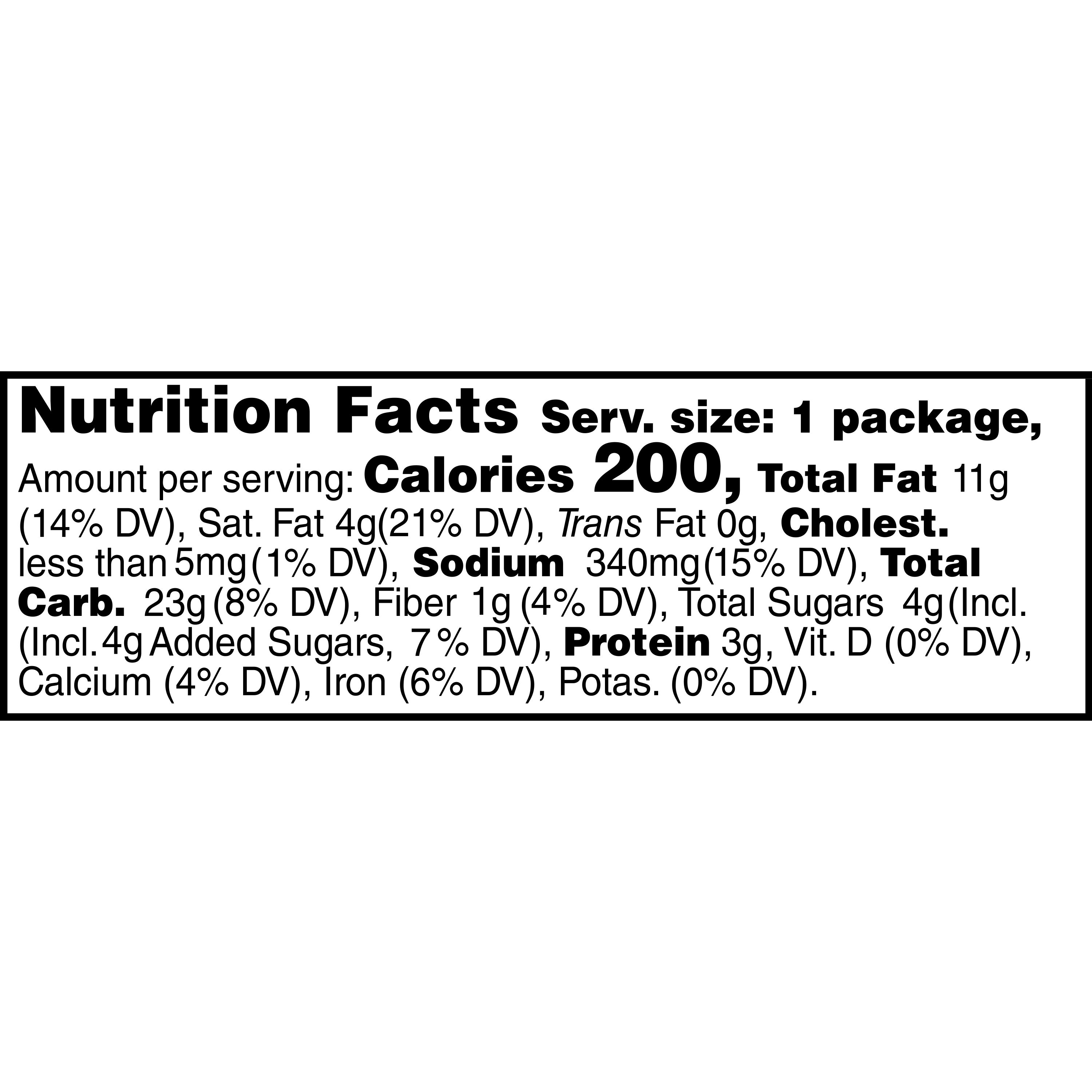 Munchies Sandwich Crackers, Doritos Nacho Cheese Flavored, 1.38oz Bag