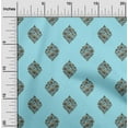 thumbnail image 1 of oneOone Cotton Flex Aqua Blue Fabric Leaves & Flower Floral Quilting Supplies Print Sewing Fabric By The Yard 40 Inch Wide, 1 of 4