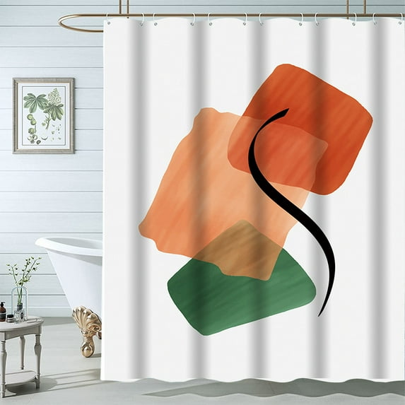 Digital Printed Shower Curtain Waterproof And Anti-fog Bathroom Curtain Nordic Creative Simple Bathroom Curtain 1.5M * 1.8M