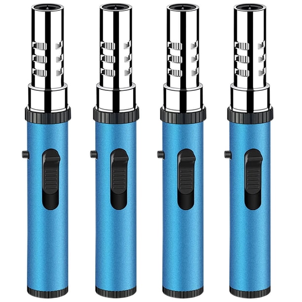 Encendedor de Gas Butano a Mayoreo UltraTorchBlue 4 Pzas Azul Recargable Metal Gas Butano.