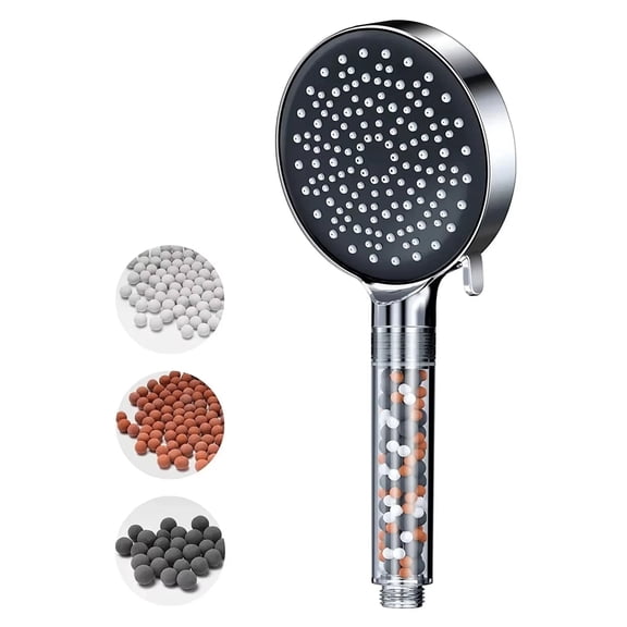 6 Modes Adjustable Water Saving Shower Handheld with Anion Filter, Rainfall Large Panel Bathroom Accessories
