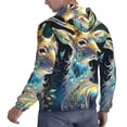 thumbnail image 6 of Haiem Colorful Stained Glass Deer Patterned Men's Hoodie with Kangaroo Pocket - Ideal Pullover Sweatshirt for Daily Wear, Travel, and Home-Small, 6 of 7