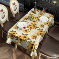 thumbnail image 2 of Beige Sunflower Pattern Rectangle Tablecloth 60"x102",Waterproof Polyester Rectangle Table Cloth, Wipeable Spillproof Polyester Tablecloth for Dining, Camping, Indoor and Outdoor, 2 of 6