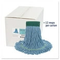 thumbnail image 2 of Boardwalk® Super Loop Wet Mop Head, Cotton/synthetic Fiber, 5" Headband, Medium Size, Blue, 12/carton, 2 of 5