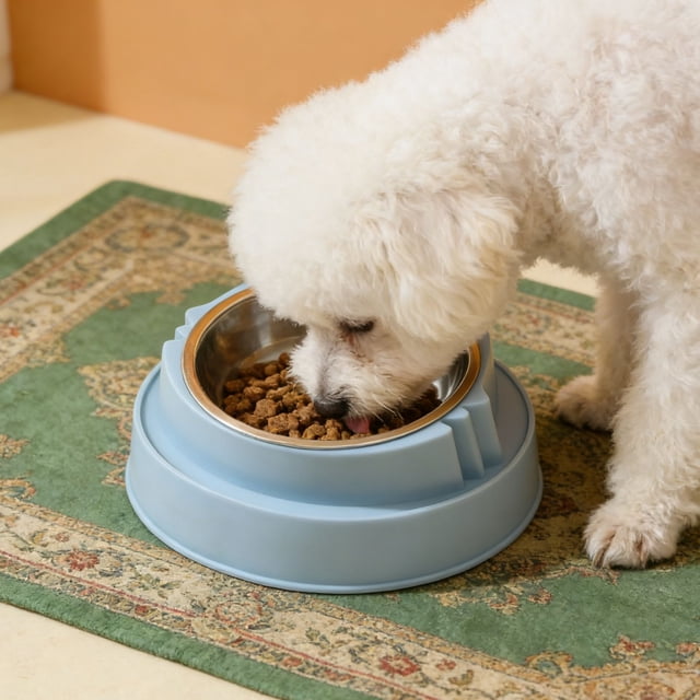 EGNMCR Bol pour Animaux Visage de Chats Bol pour Chiens Chats Mangeoire Surélevée avec Plateau pour Animaux en Acier Inoxydable pour Digestion Protection du Cou Convient aux Petits et Moyens Animaux Bol pour Chien en Acier Inoxydable