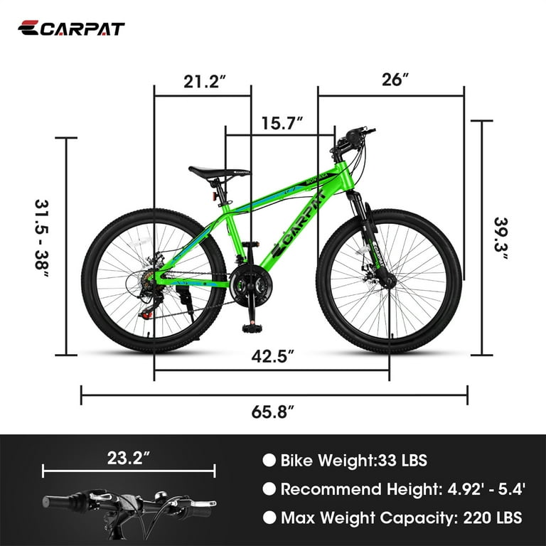 24 Inches Mountain Bike Shimano 21 Speed Adults Bicycle Aluminium Frame Mountain Bicycles with Dual Disc Brakes for Women Men Walmart