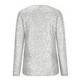 thumbnail image 5 of Aboser Womens Sequin Dressy Tops for Women Elegant Long Sleeve Blouses Patchwork V Neck Shirts Sparkly Glitter Blouses for Evening Party, 5 of 6