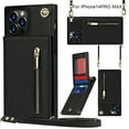 thumbnail image 2 of kurtrusly Wallet Case for iphone PU Zipper Wallet Smartphone Case with Card Holder & Shoulder Strap, 2 of 3