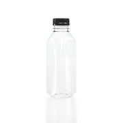 16 oz. Plastic Bottles with Black Tamper Evident Caps, 6-pack