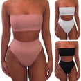 thumbnail image 6 of Clearance High Waist Bikini Swimwear Women Swimsuit High Leg Bandeau Bikinis Set Swimming for Bathing Suit Woman Swimsuits, 6 of 7