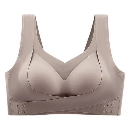 50% off Clear! HAPIMO Rollbacks Sports Bras for Women Stretch Plus Size Shockproof Lace Athletic Vest Workout Activewear Bra Elastic Running Padded Bralette Cozy Brown XXXXL
