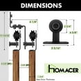 thumbnail image 6 of Homacer Black Rustic Double Track U-Shape Bypass Sliding Barn Door Hardware Kit, for Two/Double Doors, 15ft Long Flat Track, T-Shape Design Roller, Heavy Duty, for Interior & Exterior Use, 6 of 6