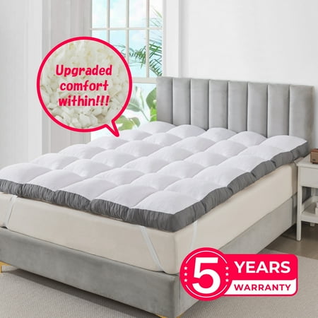 3 Inch Memory Foam Mattress Topper Twin Size by KINMEROOM | Fluffy & Soft Shredded Memory Foam Filled Pillow Top  Anti-Slip Bottom  4 Anchor Elastic Bands  75x39 Inch for Adult