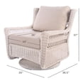thumbnail image 3 of Rocking Chair Outdoor Patio Chair 360 Swivel Glider Rocker All-Weather Wicker Patio Furniture with Cushion,Off-White, 3 of 8