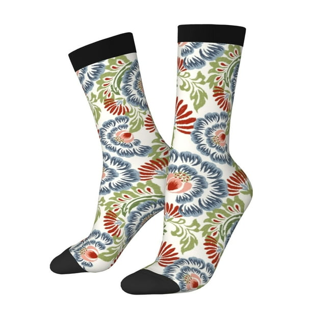 Balery Paisley Floral 5 Calcetas Largas con Estampado para Hombre y Mujer – Suaves y Transpirables, Talla Única (US 5-11)