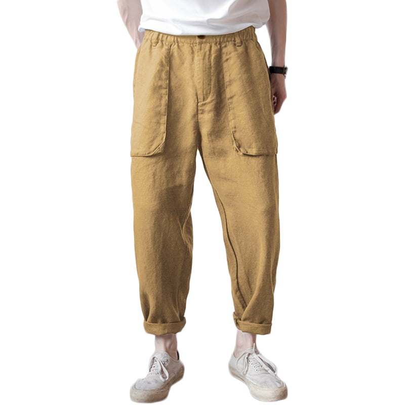 INCERUN Mens Lightweight Cargo Combat Elasticated Work Bottoms Pants