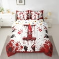 thumbnail image 2 of Feelyou Initial I Letter Twin Bedding Sets 7-Piece, Halloween Hand Print Bedding Comforter Set, Child Teens Boys Girls Reversible Sheet Sets, Breathable Home Decor, 2 of 7