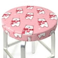 thumbnail image 3 of Lsque pink Scarf bear Pattern Round Bar chair cushion covers Velvet Fabric Premium Comfort Protects from Scratches and Stains for 14-17 Inch Chair-13 inch, 3 of 7