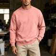 thumbnail image 2 of RongHuan Mens Sweatshirt Crewneck Long Sleeve Sweatshirts Soft Fall Winter Pullover Tops, 2 of 7