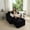 Black + ottoman, variant on 41.3" Corduroy Single Sofa, Single Cloud Sofa, Cloud Couch Chair, Black Newly Added Thickened Seat Height Sofa for Livimg Room, 2 Cup Holders, Side Pockets