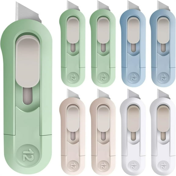 8 Pack Box Cutter, Box Cutter Retractable Letter Opener, Cute Utility Knife Exacto Knife for School, Razor Knife for Crafts, Paper, Packages, Small Box Cutters Bulk for Women Girls