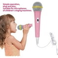 thumbnail image 5 of Two Wired Microphones, 3.5mm Jack Wired Dynamic Microphone, Battery-Free Light, Children's Singing Machine, Household Wired Microphone (Blue + Pink), 5 of 5