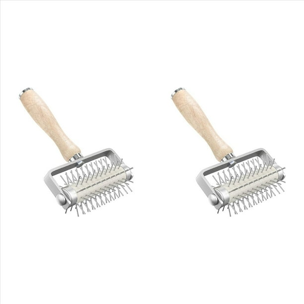 2X Rodillo de ReposteríA con Puntas de Acero Inoxidable Herramienta para Pizzas, Que la Masa Se Ampolle, Accesorios para Hacer Pizzas