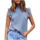 thumbnail image 2 of Moda mujer sólido volante sin mangas cuello alto chaleco suelto Casual camisetas sin mangas Fridja  czfsfas3992, 2 of 8