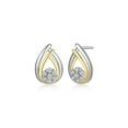 thumbnail image 3 of Forever Facets 1/10 cttw Diamond Teardrop Earring and Pendant Set in Two-Tone Sterling Silver, Adult Female, 3 of 6