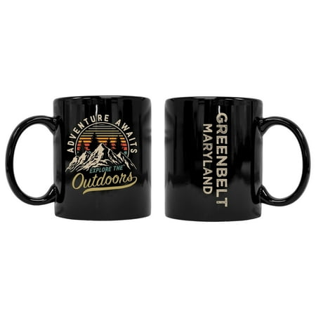 

Greenbelt Maryland Souvenir Adventure Awaits 8 oz Coffee Mug 2-Pack