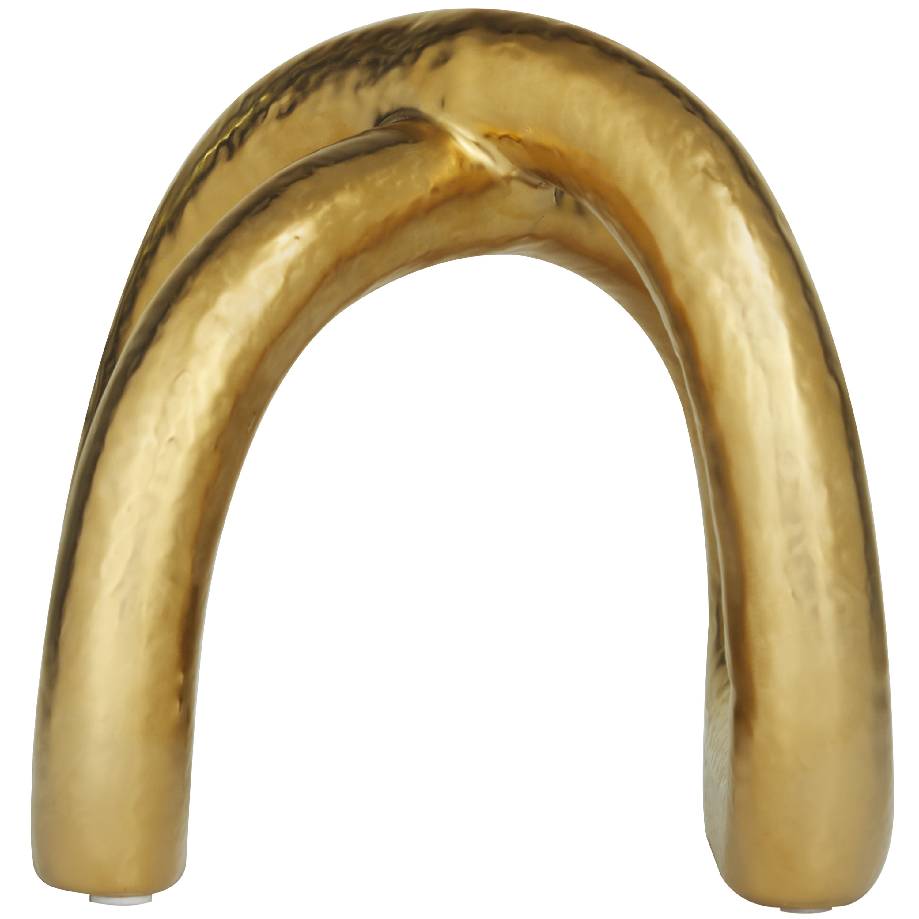 8" x 8" Gold Porcelain Arched Abstract Sculpture, by CosmoLiving by Cosmopolitan
