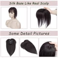 thumbnail image 6 of MY-LADY Hair Toppers for Women Real Human Hair with Bangs 3 Clip In Remy Topper Hairpiece for Thin Hair Natural Looking Hair Extensions 10inch #1B Natural Black, 6 of 8