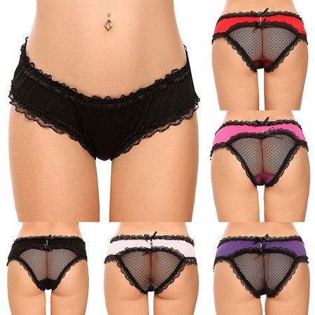 

Huachen Women Sexy Lingerie G-string Briefs Underwear Panties Bow T-string Thongs