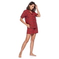thumbnail image 4 of Ashford & Brooks Women's Woven Short Sleeve Pajama Shorts Set, Red/Black Stewart, L, 4 of 5