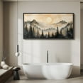 thumbnail image 5 of Large Framed Canvas Print Sunrise from mistry Forest Wall Art Decorative Ready to Hang Painting for Living room Bedroom - 60"x30" Black Frame, 5 of 9