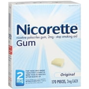 Nicorette Gum 2 mg Original 170 Each (Pack of 2)