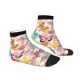 thumbnail image 3 of Bingfone Butterflies And Roses Design Patterned Men'S Women'S Casual Cotton Socks, 3 of 9