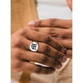thumbnail image 2 of Personalized Signet Rings for Men Women Stainless Steel/18K Gold Plated/Black Engraved Ring Custom Initial Ring Gifts for Boys Father, 2 of 14