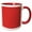 Red/White, variant on 3drose, Contemporary Red and White Moroccan Quatrefoil Pattern, 11oz Two-tone Black Mug