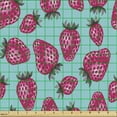 thumbnail image 2 of Ambesonne Strawberry Fabric by the Yard Upholstery, Abstract Modern Fruit, 3 Yards, Magenta Grey and Seafoam, 2 of 5