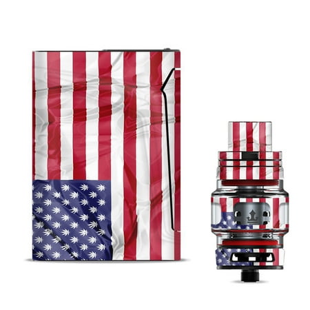 Star Leaf - Skin Decal for Smok V-Fin 160w Vape / American Flag Pot Leaf Stars Marijuana