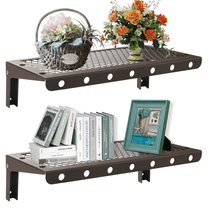 Sedesbon 10” x 24” Brown Floating Shelf -Tier Metal Floating Shelves (2 Count)