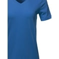 thumbnail image 4 of A2Y Women's Basic Solid Premium Cotton Short Sleeve V-neck T Shirt Tee Tops Sapphire 2XL, 4 of 6