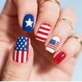 thumbnail image 4 of Independence Day Press On Nails, 24PCS American Flag Fake Nails, Patriotic Red White Blue Wearable Nail Tips, Full Cover Nail Art for Holiday Party,B, 4 of 7