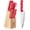 Red Handle with Wood Block, variant on Moss & Stone Stainless Steel Serrated Small Knife Set, Kitchen knives Set With High-Carbon Stainless Steel Blades & Wood Block Set, Cutlery Knife Set Small, Basics 7 Piece Kitchen Knifes