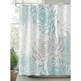 thumbnail image 2 of Fsddascl Aqua White Shower Curtain Set - Extra Long 72" x 96" Washable Bathtub Curtain with 12 Hooks, Abstract Grey Chrysanthemum Flower Floral Waterproof Fabric Stall Shower Curtains for Bathroom, 2 of 6